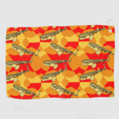 Sketchy Saxophon Gray Pattern Golfhandtuch (Horizontal)
