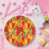 Sketchy Saxophone Grays Pappteller (Party)