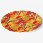 Sketchy Saxophone Grays Pappteller (Schrägansicht)