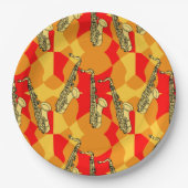 Sketchy Saxophone Grays Pappteller (Vorderseite)