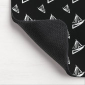 Sketchy Segelbootmuster Mousepad (Ecke)