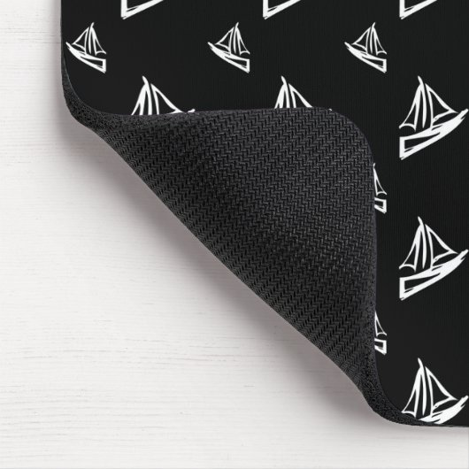 Sketchy Segelbootmuster Mousepad (Ecke)