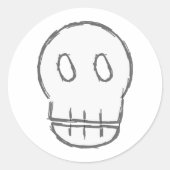 Sketchy Skull Runder Aufkleber (Vorderseite)