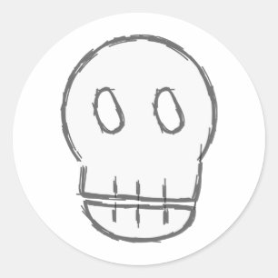 Sketchy Skull Runder Aufkleber