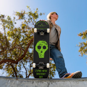SKETCHY SKULL - Skateboard
