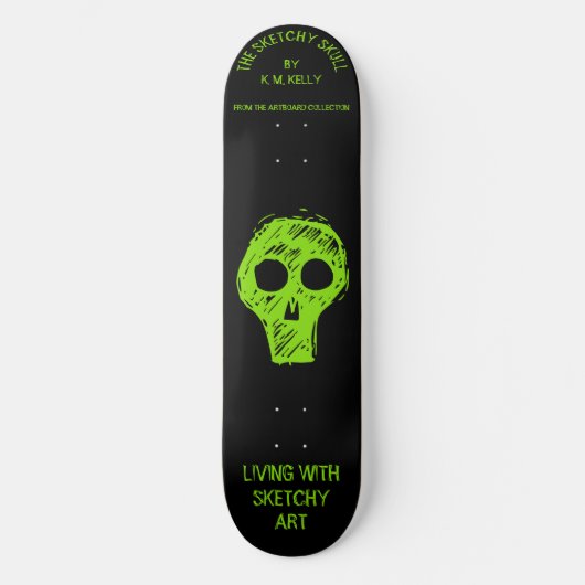 SKETCHY SKULL - Skateboard (Vorderseite)