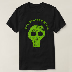 SKETCHY SKULL - T - SHIRT