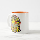 Sketchy Sun Rise ~ Hochwertige Nachricht Zweifarbige Tasse (Vorderseite Links)