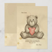 Sketchy Teddy Bear wird bald gut ausgehen Einladung (Vorne/Hinten)