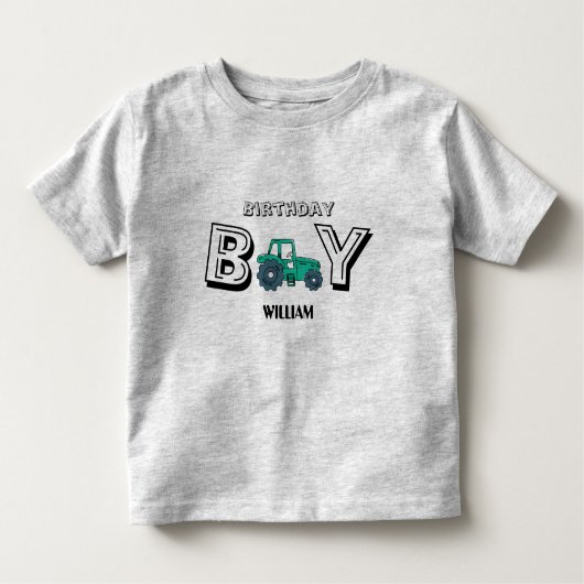 Sketchy Tractor Farm Boy Birthday Kleinkind T-shirt (Vorderseite)