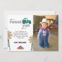 Sketchy Tractor Farm Foto Geburtstag Danke Karte
