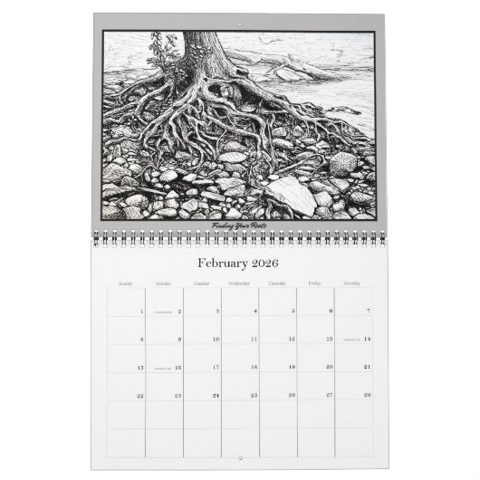 Sketchy Trees Calendar Kalender (Feb 2026)