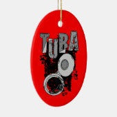 Sketchy Tuba und Text Keramik Ornament (Rechts)