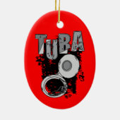 Sketchy Tuba und Text Keramik Ornament (Hinten)