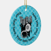 Sketchy Tuba und Text Keramik Ornament (Rechts)