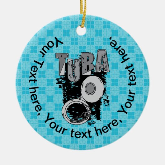Sketchy Tuba und Text Keramik Ornament (Vorne)