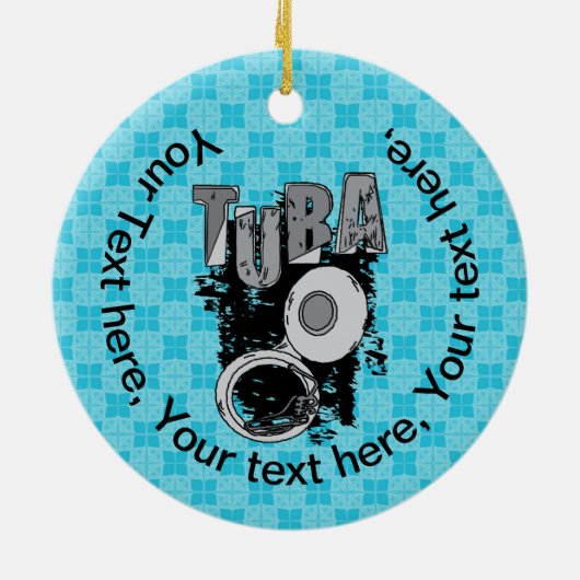 Sketchy Tuba und Text Keramik Ornament (Hinten)