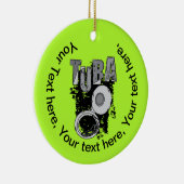 Sketchy Tuba und Text Keramik Ornament (Rechts)