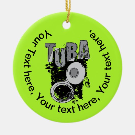 Sketchy Tuba und Text Keramik Ornament (Vorne)