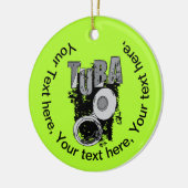 Sketchy Tuba und Text Keramik Ornament (Links)