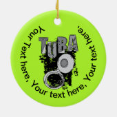 Sketchy Tuba und Text Keramik Ornament (Hinten)