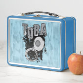 Sketchy Tuba und Text Metall Brotdose (Beispiel)