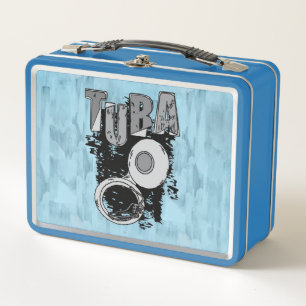 Sketchy Tuba und Text Metall Brotdose