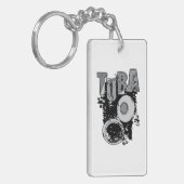 Sketchy Tuba und Text Schlüsselanhänger (Vorderseite links)
