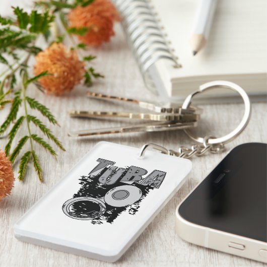 Sketchy Tuba und Text Schlüsselanhänger (Vorderseite rechts)