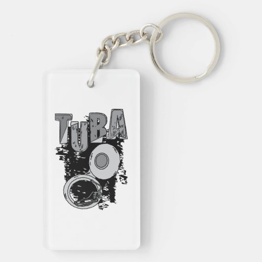 Sketchy Tuba und Text Schlüsselanhänger (Rückseite)