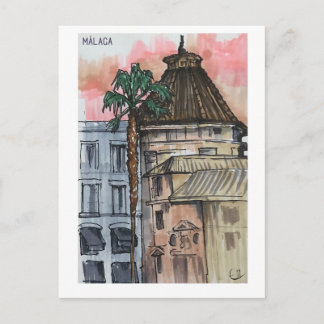 Skethchbook pages. Málaga. Markers Postkarte