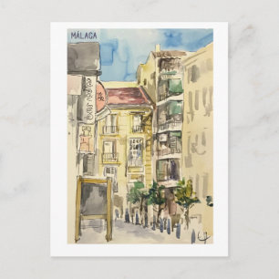 Skethchbook-Seiten. Málaga. centro historico Postkarte