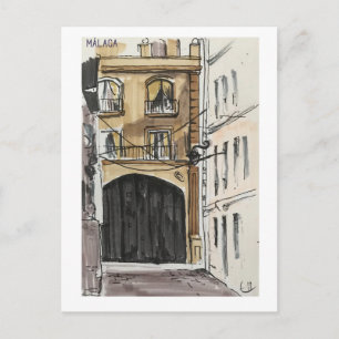 Skethchbook-Seiten. Málaga. Marker Postkarte