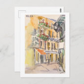 Skethchbook-Seiten. Málaga Postkarte (Vorne/Hinten)