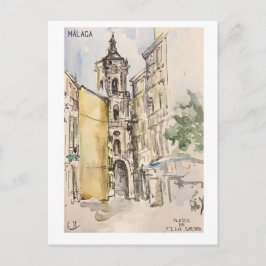 Skethchbook-Seiten. Málaga Postkarte