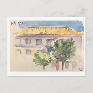 Skethchbook-Seiten. Málaga Postkarte