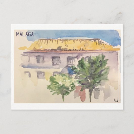 Skethchbook-Seiten. Málaga Postkarte (Vorderseite)