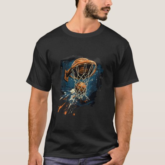 Sketll Artwork Slam Dunk Splash Sketll Player Hoop T-Shirt (Vorderseite)