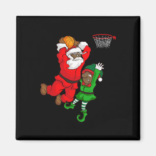 Sketll Black African American Santa Claus Dunk Elf Magnet