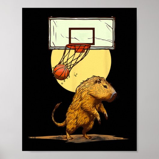 Sketll Capyra Slam Dunk Bll Player Sketch Lover Poster (Vorne)