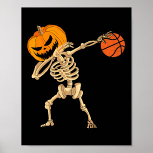 Sketll Dabbing Skelett Men Boys Halloween Sketch Poster