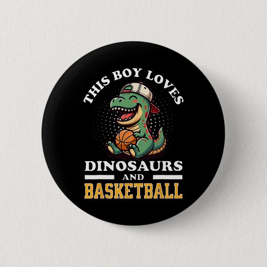 Sketll Dinosaur T Rex Spieler Männer Kinder Jungen Button (Vorderseite)