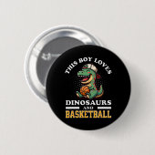 Sketll Dinosaur T Rex Spieler Männer Kinder Jungen Button (Vorne & Hinten)
