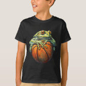 Sketll Frog Bll Player Artwork Drawing Sketll Hoop T-Shirt (Vorderseite)