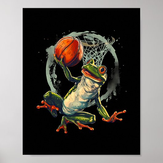 Sketll Frog Toad Slam Dunk Artwork Sketll Hoop  Poster (Vorne)