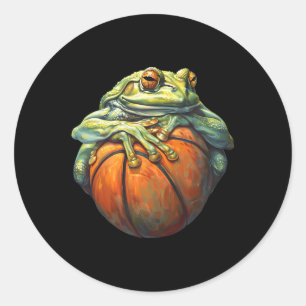 Sketll Frosch Bll Spieler Kunstwerk Zeichnung Sket Runder Aufkleber