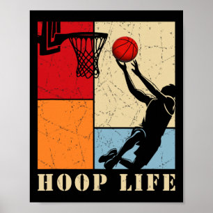 Sketll Hoop Life Spieler Retro Jugend Sport Spiele Poster