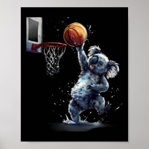 Sketll Koala Slam Dunk Sketll Liebhaber Tier Kunst Poster