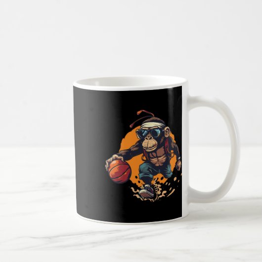 Sketll Monkey Artwork Bunter Sketll Spieler  Kaffeetasse (Rechts)