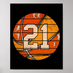 Sketll Nummer #21 Jersey Love Sketll Spieler Vinta Poster